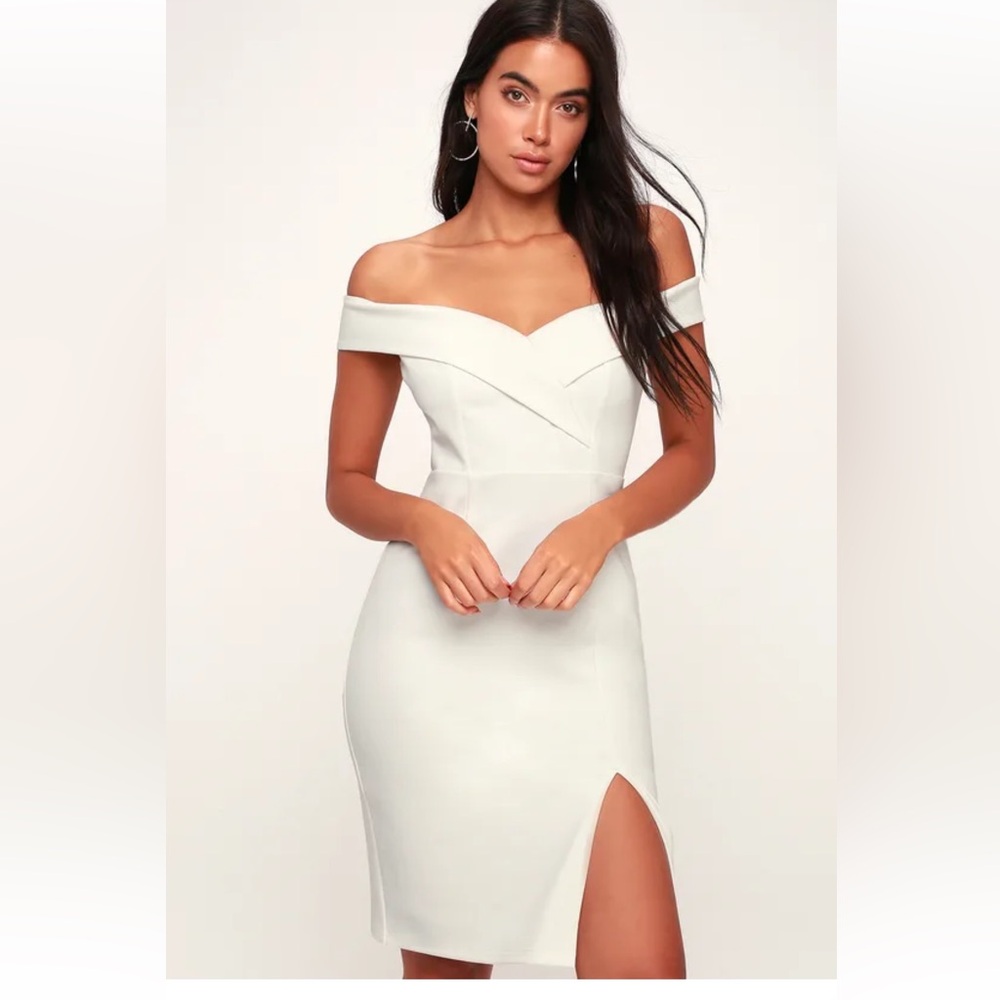 Lulus Classic Glam Off Shoulder Body Con Dress
